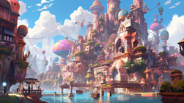 Bustling City. Generative AI