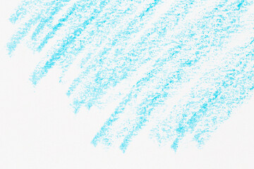 Wax crayon hand drawing blue background