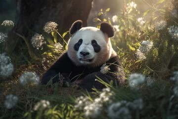 Naklejka premium Panda Bear in the Wild