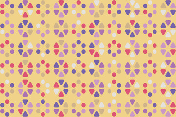 Polygon style flower pattern wallpaper, vector design.