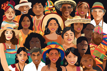 group of mexican people, diversity  Generative AI