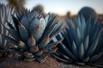 Blue agave flower Generative AI