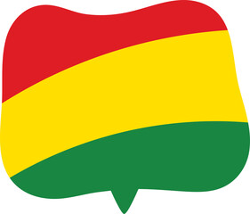 Red, yellow and green colored speech bubble shape icon as the colors of the Black History Month flag. Flat design illustration.