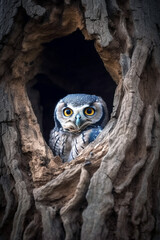 great horned owl in the night Generative AI