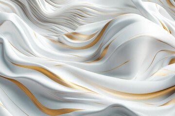Abstract elegant white luxury template white and gold wave background. Generative ai edited