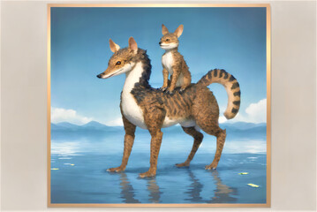 fantasy animals friendship, isnt it intriguing?, ai generative