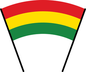 Red, yellow and green colored flag as the colors of the Black History Month flag. Flat design illustration.