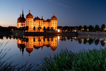 Fototapeta na wymiar Moritzburg Castle in the evening in Saxony, Germany