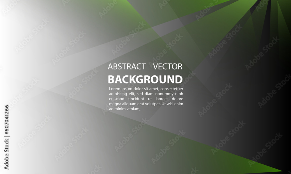 Poster abstract gray background with editable text and green light design