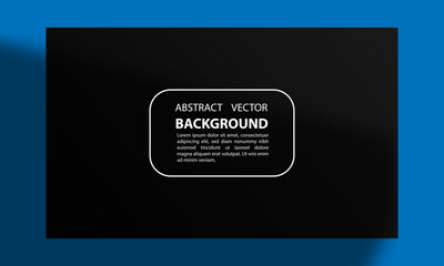 Blue background with black rectangular overlay and editable text