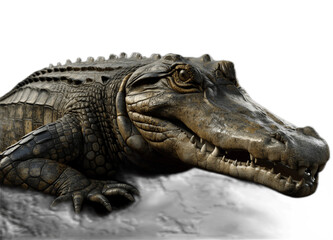 Obraz premium Close up of Crocodile isolated on white background