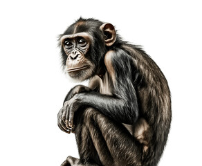 Naklejka premium Portrait of a long macaque isolated on transparent background