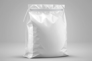 Empty plastic bag with zip-lock mock up for advertisement, photos, brands Generative AI