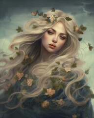 Beautiful girl with attractive appearance