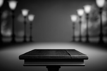 Podium for product advertisement or restaurant menus with beautiful background  Generative AI