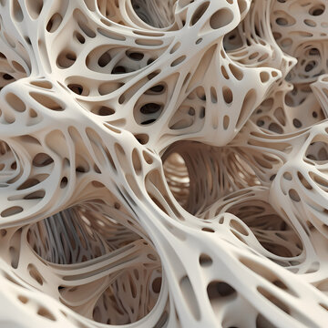 3D abstrakte natur organische Form, Struktur, Geflecht, Gewebe. Generative AI