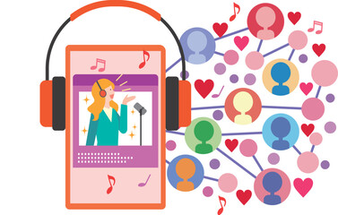 音楽配信アプリのイメージイラスト