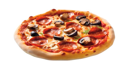 Delicious pizza with cheese and tasty combinations