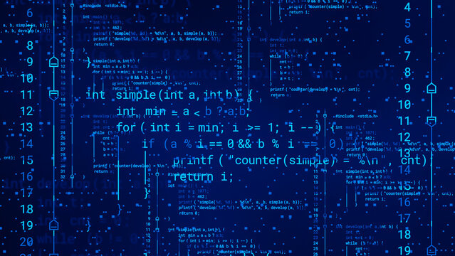 Coding programming developing typing script source languages symbols  project data software engineering IT technology computer abstract screen background. 3d rendering.