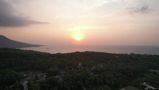 Sunrise with tropical beach in Karimun Jawa island