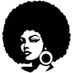 afro woman in vector design - obrazy, fototapety, plakaty