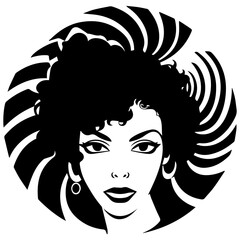 afro woman in vector design
