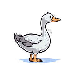 Obraz premium Delightful Waterbird: Cute 2D Illustration of a Goose