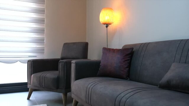 close-up of lighting and furniture in living room