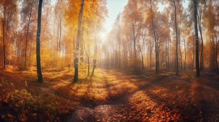 Beautiful forest background Generative AI