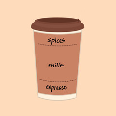 cup of coffee with milk and spices