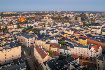 Fototapeta na wymiar Aerial view of the downtown of Bydgoszcz