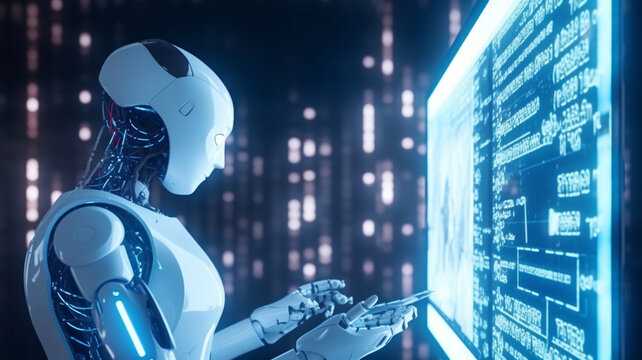 Robot, electronic and digital access, user authentication system, technology and cybernetics, cybersecurity, information security, encryption, data protection, Generated AI