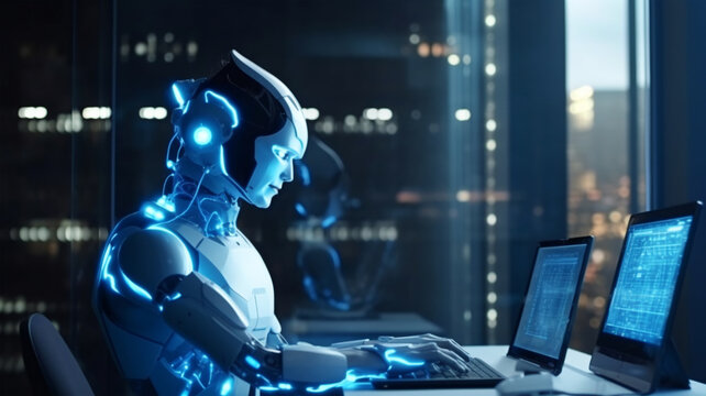 Robot, electronic and digital access, user authentication system, technology and cybernetics, cybersecurity, information security, encryption, data protection, Generated AI