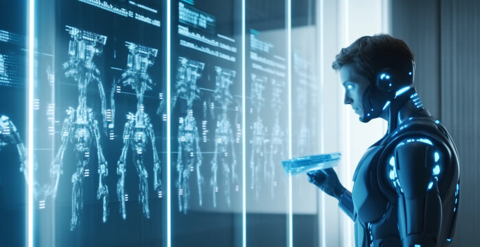 Robot, electronic and digital access, user authentication system, technology and cybernetics, cybersecurity, information security, encryption, data protection, Generated AI