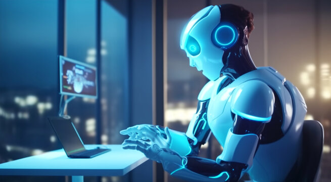 Robot, electronic and digital access, user authentication system, technology and cybernetics, cybersecurity, information security, encryption, data protection, Generated AI