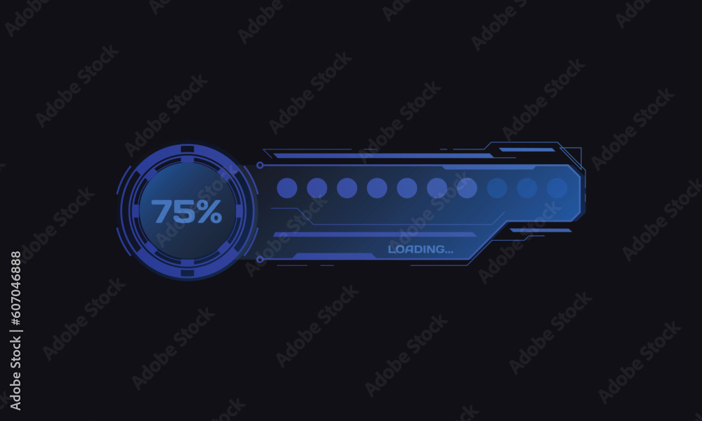 Poster hud futuristic progress bar sci fi interface design