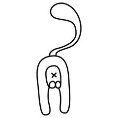 Hand Drawn Outline Cat By Child 