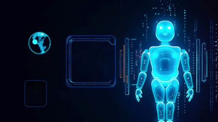 Robot, electronic and digital access, user authentication system, technology and cybernetics, cybersecurity, information security, encryption, data protection, Generated AI