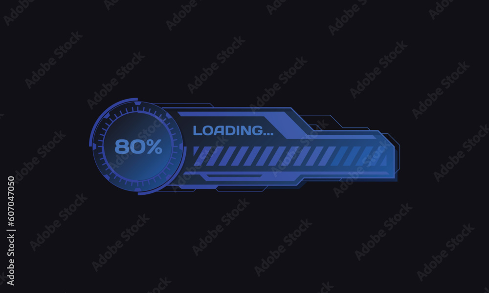 Poster hud futuristic progress bar sci fi interface vector