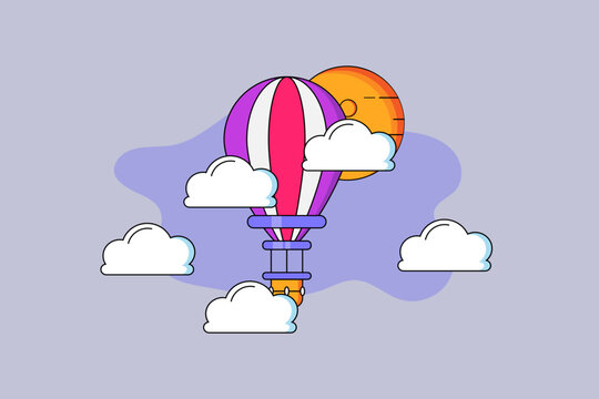 Illustration flat Air ballon