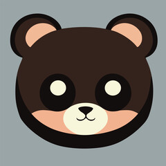 Cute vector illustration of a teddy beaf face