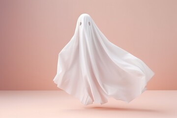 light and airy ghost on a pastel background. halloween .Generative AI