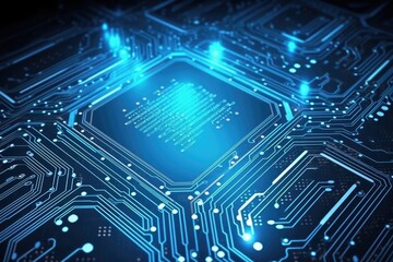 Fantastic CPU of the future background. Generative AI