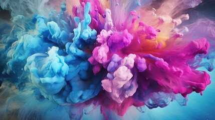 Abstract Colorful Background With Watercolor Blue, Pink, Purple Colors. Generative AI