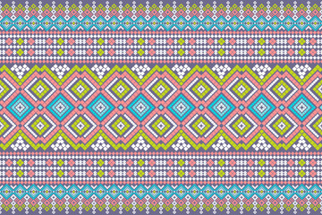 Seamless geometric ethnic asian oriental and tradition pattern design for texture and background. Silk and fabric pattern decoration for carpet, Thai clothing, wrapping and wallpaper