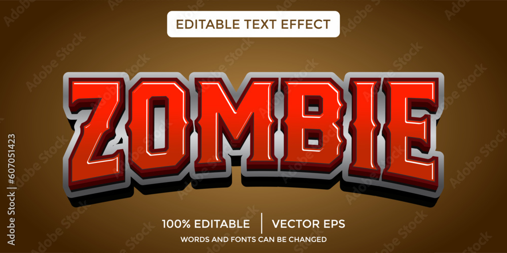 Poster zombie editable text effect style