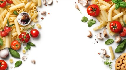 Naklejka na ściany i meble Italian Food With White background top Created With Generative AI Technology