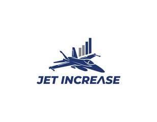 Fast Increase Graphic With Jet Fighter Business Related Logo Design Template