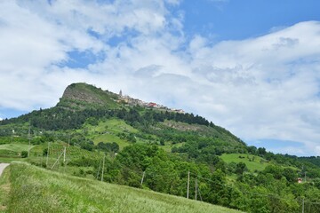 View of the characteristic countryside of the province of Avellino, Italy.