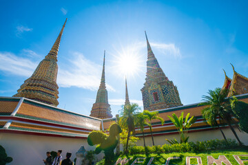 Fototapeta premium Buddhist temple Wat Pho beautiful pagoda travel place